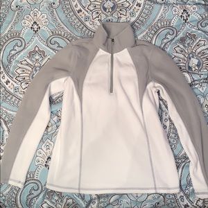 Grey and white thermal quarter zip